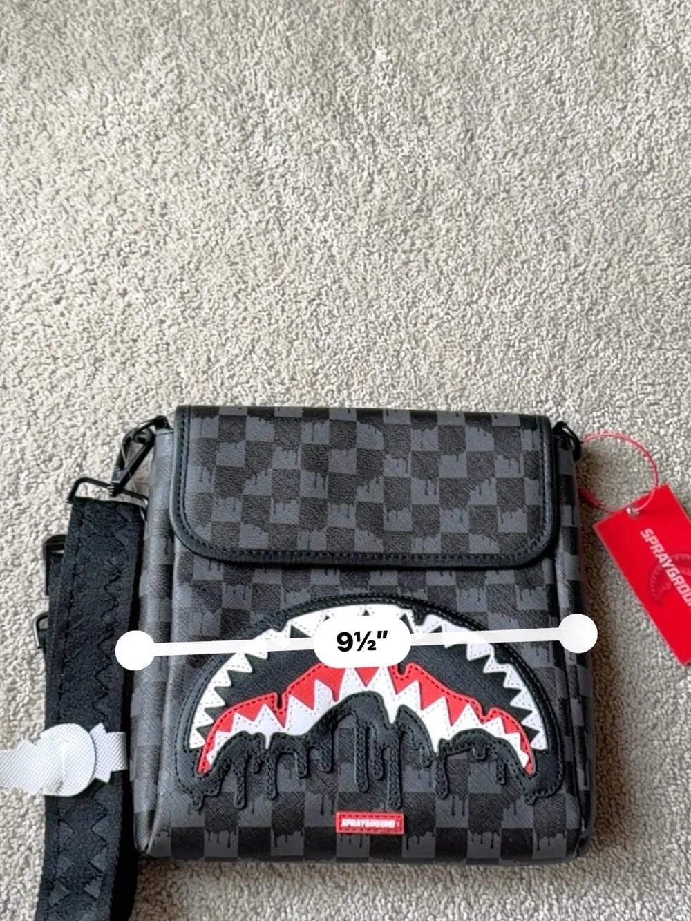 Sprayground Sawtooth Sharks In Paris Messenger Sling 🔥 Stylish Shoulder Bag NWT
